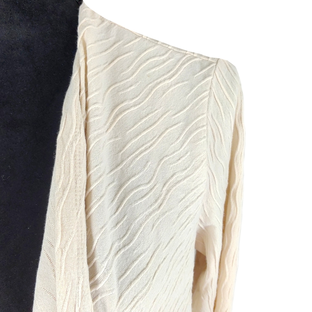 NWT Andrea Jovine Womens M Flowy Textured Dressy Open Cardigan - Picture 3 of 7